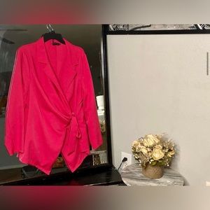 Pink wrapped blazer